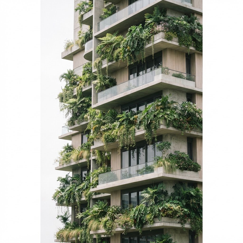 A lush green biophilic residential tower in Singapore